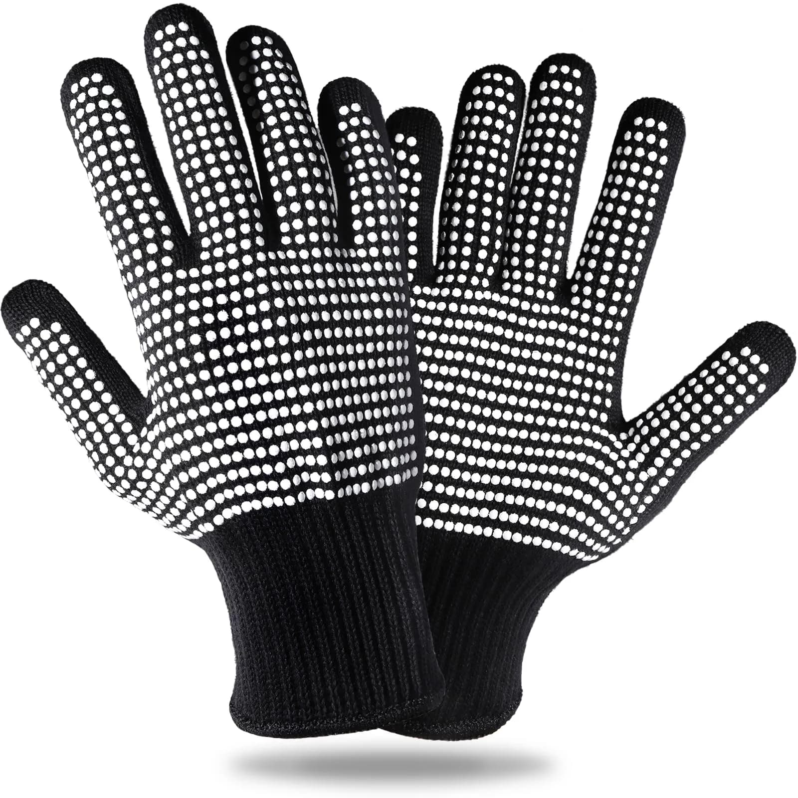 Teenitor White Heat Resistant Gloves with Silicone Bumps, 2 Pcs (22cm / 8.66 inch) | Protects Up to 482°F - main product image