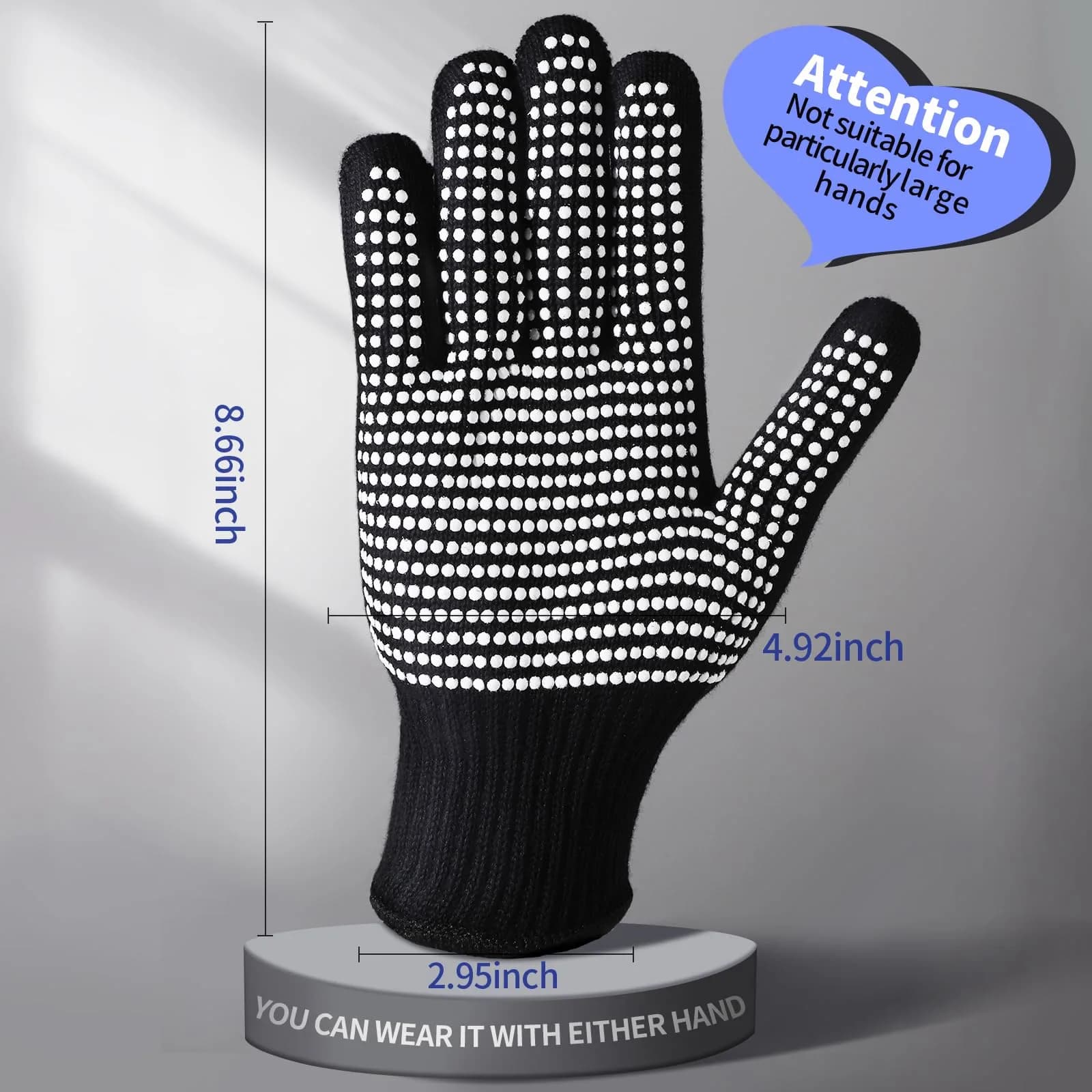Teenitor White Heat Resistant Gloves with Silicone Bumps, 2 Pcs (22cm / 8.66 inch) | Protects Up to 482°F - view 7