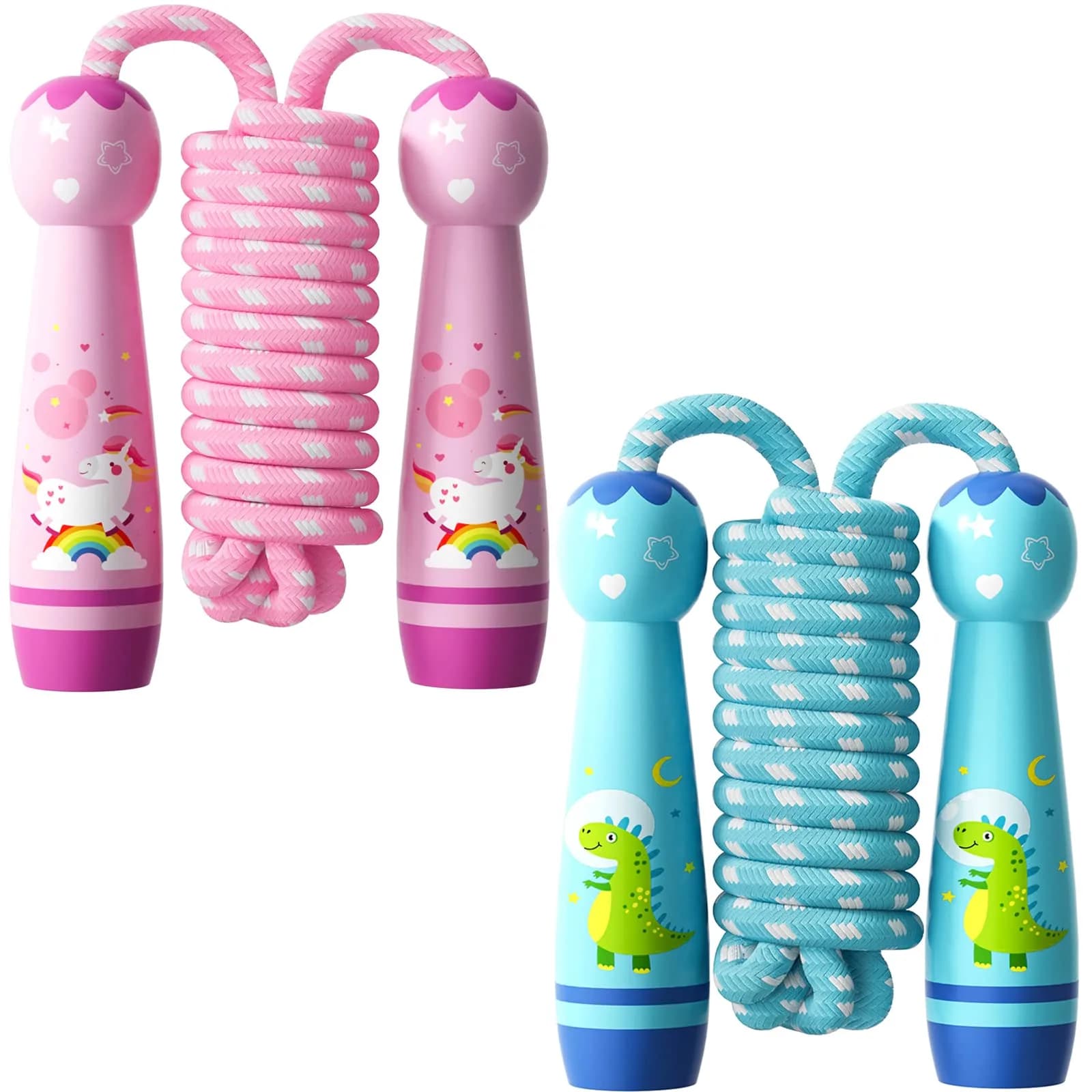 JGM Adjustable Cotton Braided Jump Rope with Wooden Handle | 2.27 kg (5 lb) Total Weight - main product image