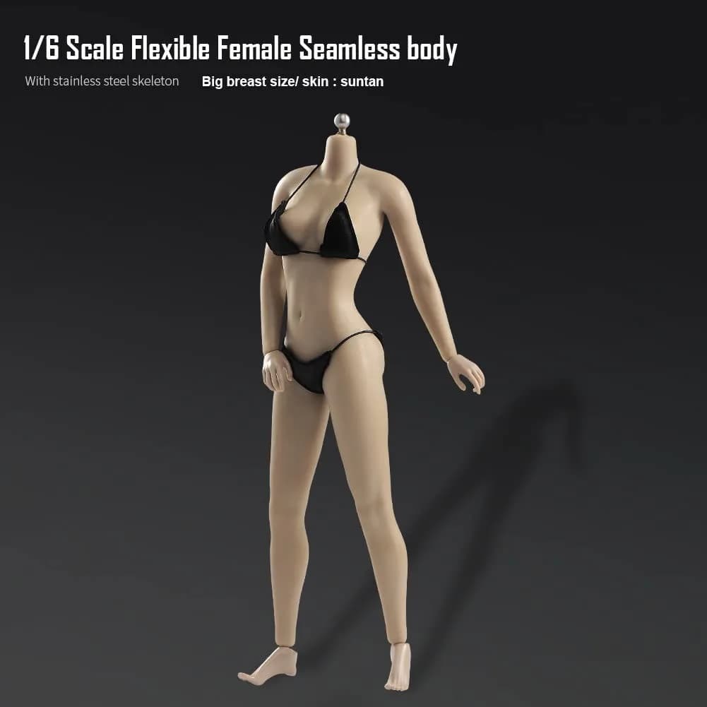 Fremego 1/6 Scale Female Body 12inch Asian Girl Type Seamless Figure Body Suntan Skin | Flexible Action Figure for Collectors - view 5
