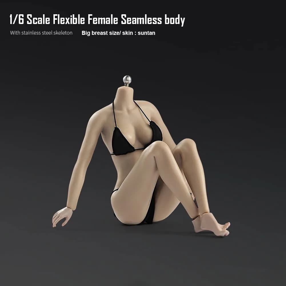 Fremego 1/6 Scale Female Body 12inch Asian Girl Type Seamless Figure Body Suntan Skin | Flexible Action Figure for Collectors - view 6