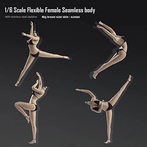 Fremego 1/6 Scale Female Body 12inch Asian Girl Type Seamless Figure Body Suntan Skin | Flexible Action Figure for Collectors thumbnail 7