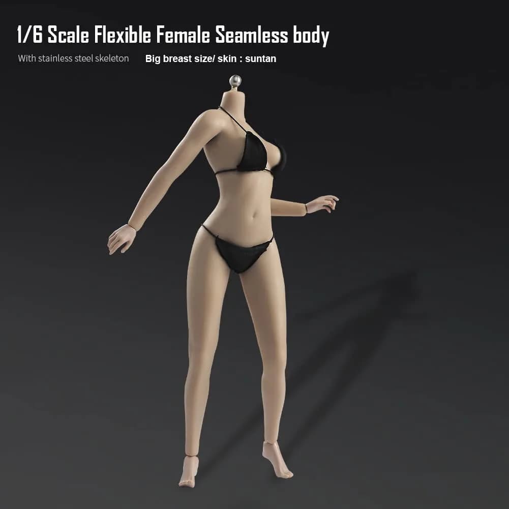 Fremego 1/6 Scale Female Body 12inch Asian Girl Type Seamless Figure Body Suntan Skin | Flexible Action Figure for Collectors - view 4