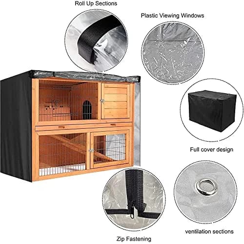 Skyour 4ft Rabbit Hutch Cover 122x50x105 cm | Waterproof 420D Oxford Heavy Duty Outdoor Bunny Hutch Cover thumbnail 7
