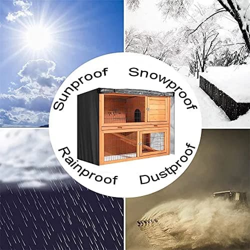 Skyour 4ft Rabbit Hutch Cover 122x50x105 cm | Waterproof 420D Oxford Heavy Duty Outdoor Bunny Hutch Cover thumbnail 8