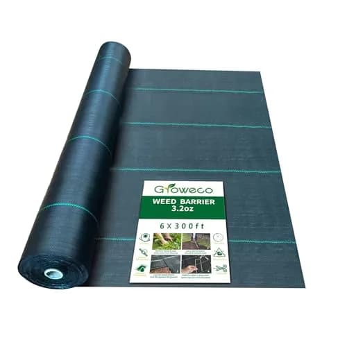 Groweco Heavy Duty Weed Barrier Landscape Fabric 6FT x 300FT (183cm x 9144cm) | Woven Geotextile Ground Cover for Driveways & Gardens thumbnail 1