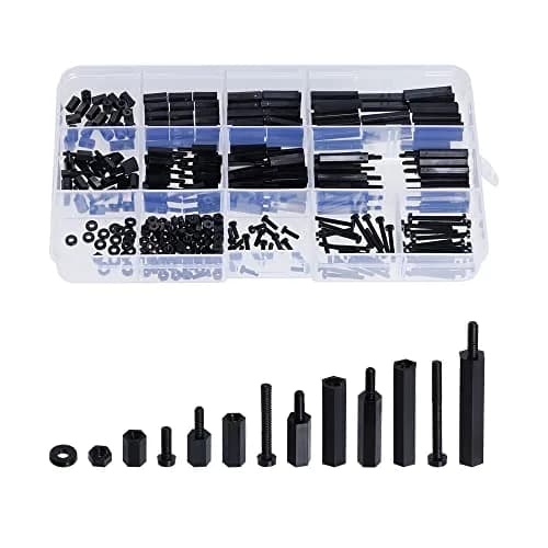 Lystaii M2 Black Nylon Hex Spacer Standoff Kit 320pcs | Non-Conductive Mounting Hardware thumbnail 1