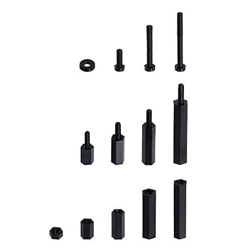 Lystaii M2 Black Nylon Hex Spacer Standoff Kit 320pcs | Non-Conductive Mounting Hardware thumbnail 4