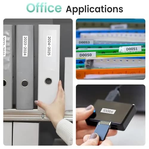 Phomemo P12 Bluetooth Label Maker Machine with Tape, 203dpi Resolution, Portable, Green | Label Manufacturer for Home, Office, School thumbnail 7