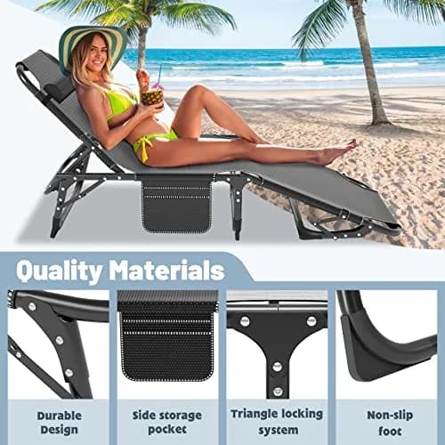 Slsy Folding Camping Cot for Adults, Adjustable Camping Bed with Pad | 5-Position Reclining Support, Heavy-Duty Steel Frame, Portable & Multipurpose thumbnail 7