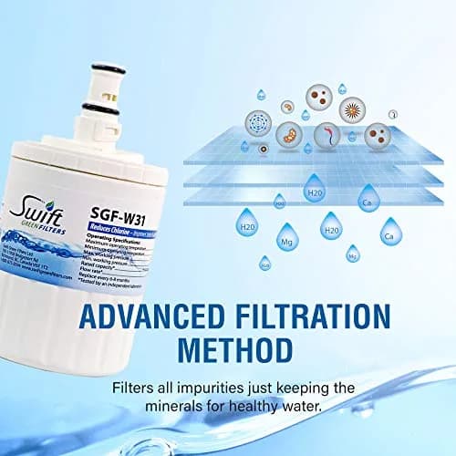 Swift Green Filters SGF-W31 Compatible Refrigerator Water Filter 2 Pack | NSF Certified, 3000-Gallon Capacity, Made in USA thumbnail 3