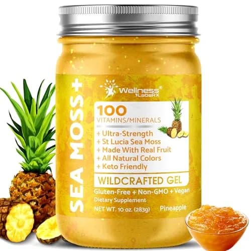 WELLNESS LABSRX Pineapple Sea Moss Gel Superfood 296ml (10 oz) | Nutrient-Rich Caribbean Harvest thumbnail 1
