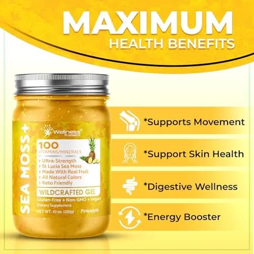 WELLNESS LABSRX Pineapple Sea Moss Gel Superfood 296ml (10 oz) | Nutrient-Rich Caribbean Harvest thumbnail 5