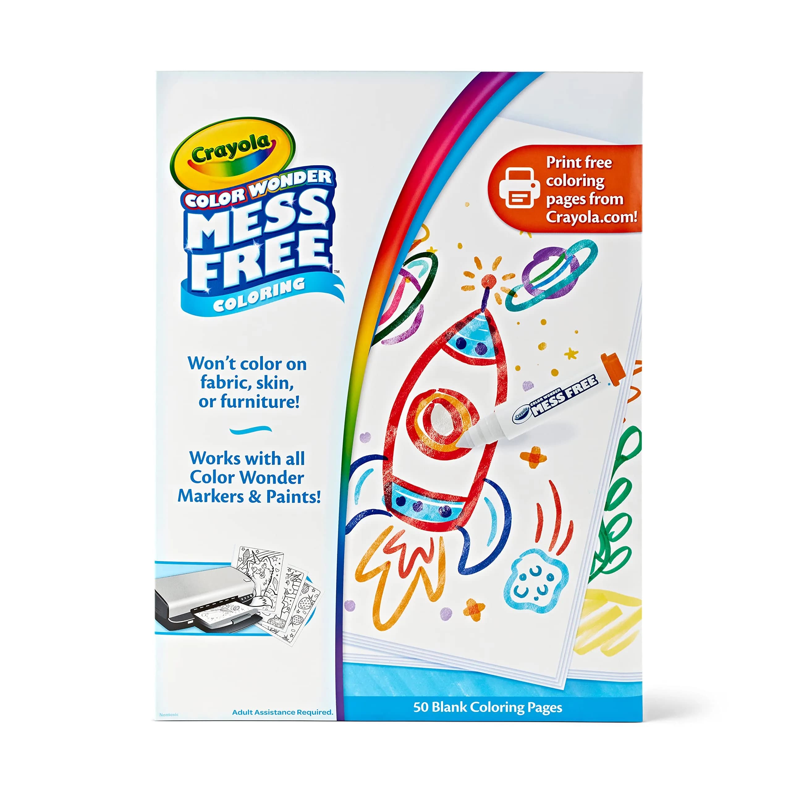Crayola Color Wonder Blank Coloring Pages (50ct) | Mess Free Printable Art Paper for Toddlers - main product image