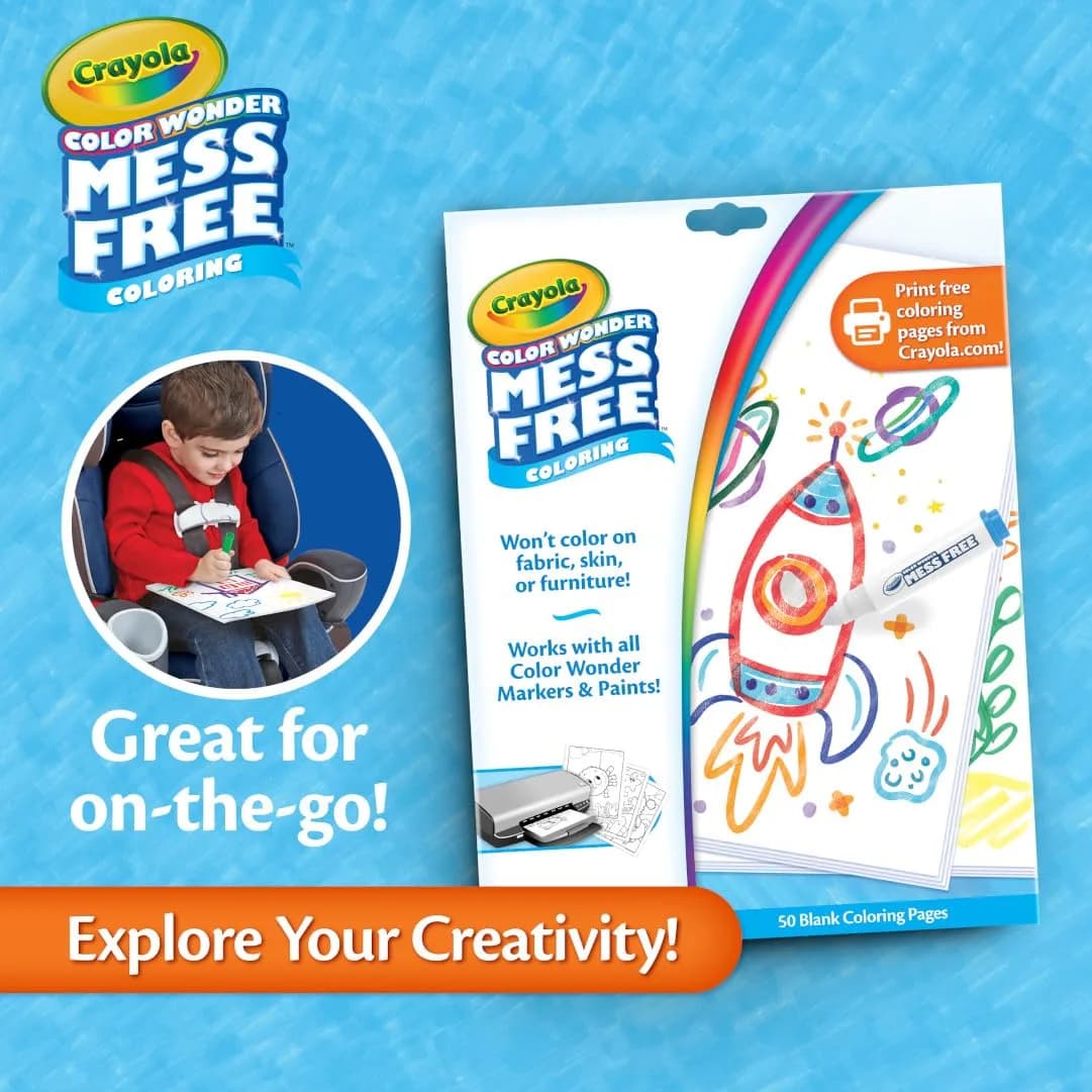 Crayola Color Wonder Blank Coloring Pages (50ct) | Mess Free Printable Art Paper for Toddlers - view 5