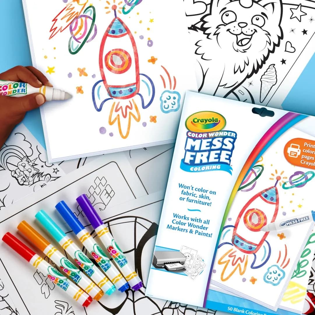 Crayola Color Wonder Blank Coloring Pages (50ct) | Mess Free Printable Art Paper for Toddlers - view 6