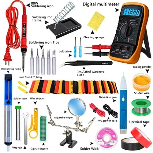 KYZHXVO 80W LCD Digital Soldering Iron Kit with Adjustable Temperature and Magnifying Glass | 200-450°C (392-842°F) thumbnail 2