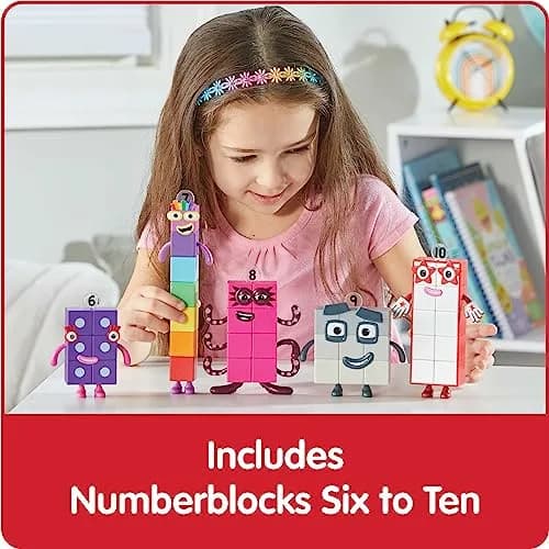 hand2mind Numberblocks Friends Six to Ten Figures – Official Licensed Character Action Set, Educational Toy, 6 Pieces, Plastic, 11.5 x 15 x 1.6 inches thumbnail 2