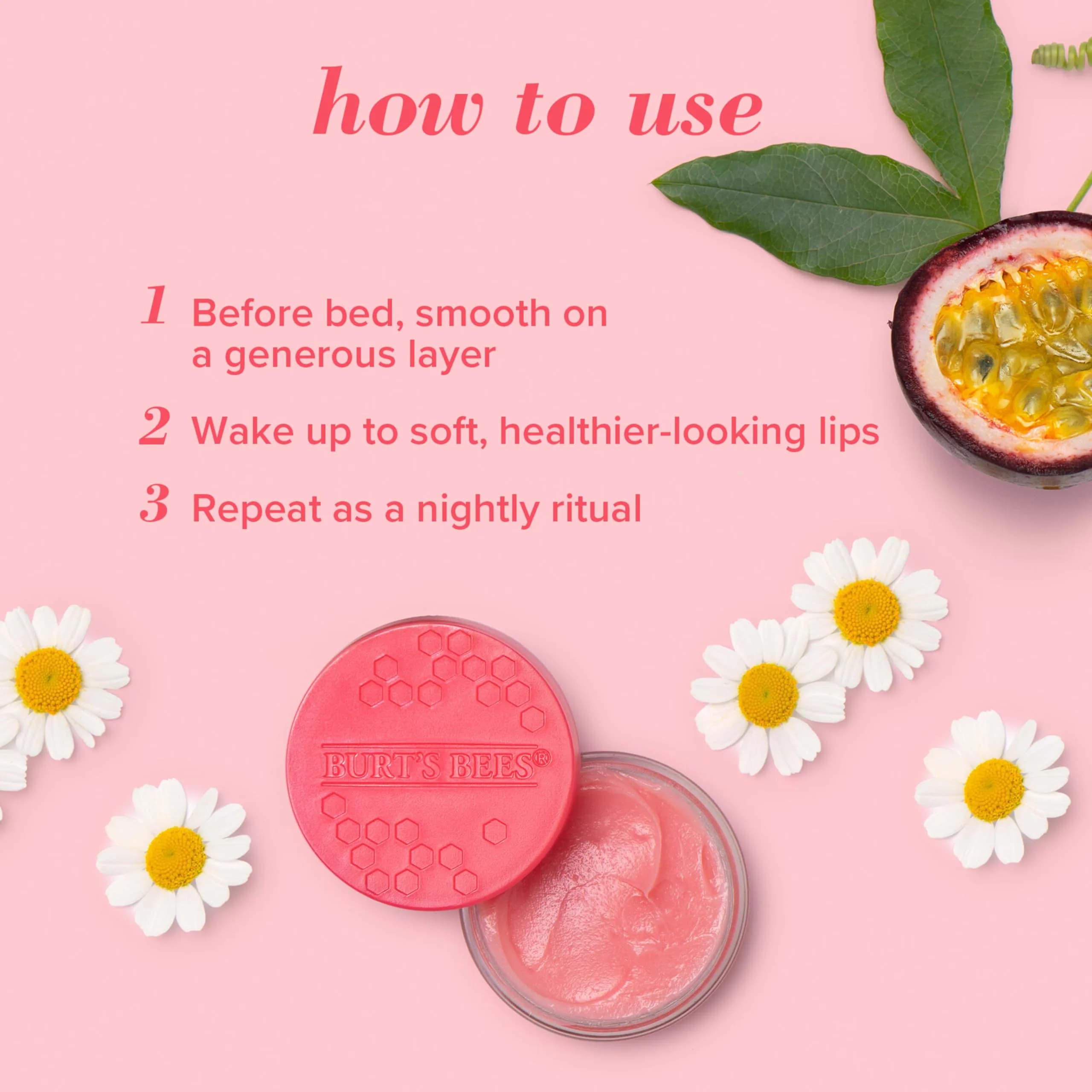 Burt's Bees Passionfruit Lemon Mint Bundle Lip Mask 3 Pack | 0.25 Oz Each | Natural Hydration - view 3