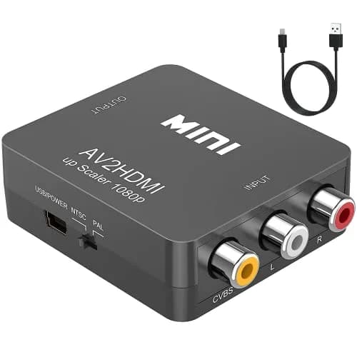 ABLEWE RCA to HDMI Converter 1080P | Supports PAL/NTSC, Plug & Play, Wide Compatibility, Grey thumbnail 1