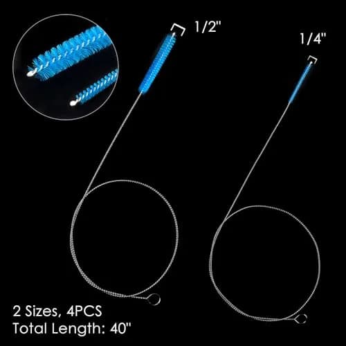 FOLUNUE 40-Inch Cleaning Brush Set (4 PCS, Blue) | Flexible Stainless Steel Handle for Drains & Tubes thumbnail 7