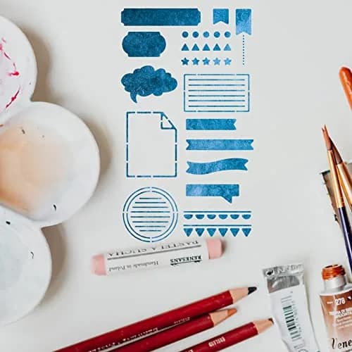 INFUNLY Metal Journal Stencils Bookmark Metal Templates Planner Stencils 10.1x17.7cm (4x7 inches) | Reusable for Journaling, Wood Carving, Drawings, Scrapbooking thumbnail 5