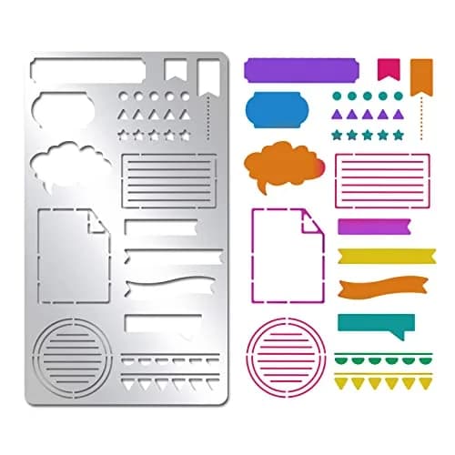 INFUNLY Metal Journal Stencils Bookmark Metal Templates Planner Stencils 10.1x17.7cm (4x7 inches) | Reusable for Journaling, Wood Carving, Drawings, Scrapbooking thumbnail 7