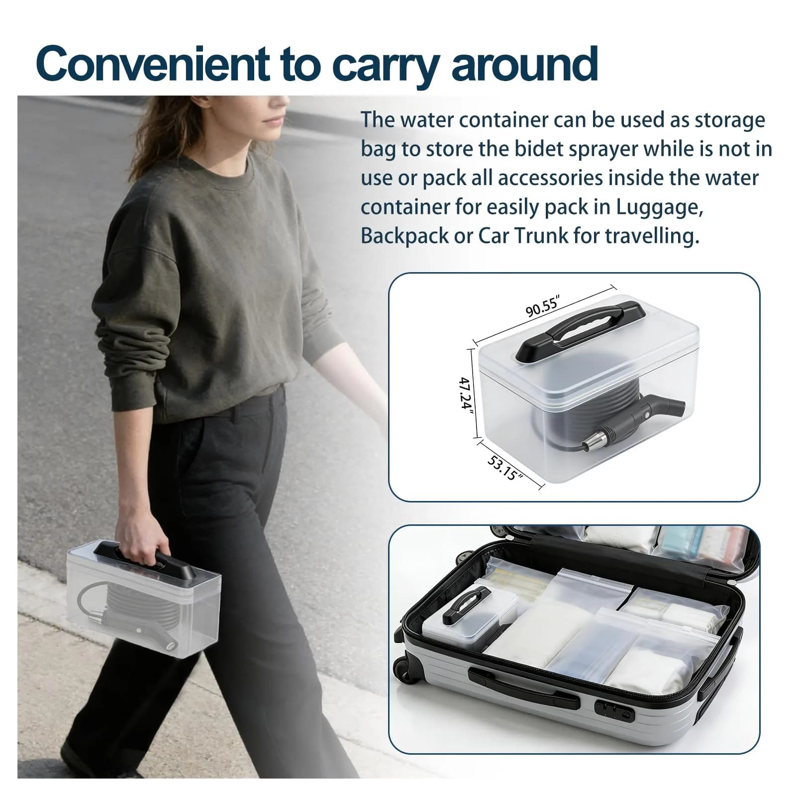 COSWE Electric Portable Bidet Sprayer Black 5000mAh | Travel-Friendly Hygiene Solution - view 5