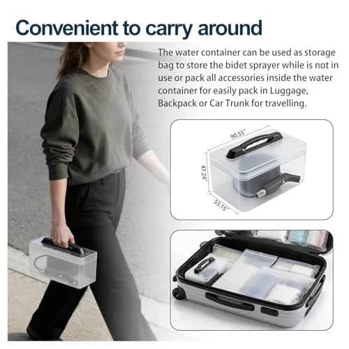 COSWE Electric Portable Bidet Sprayer Black 5000mAh | Travel-Friendly Hygiene Solution thumbnail 5