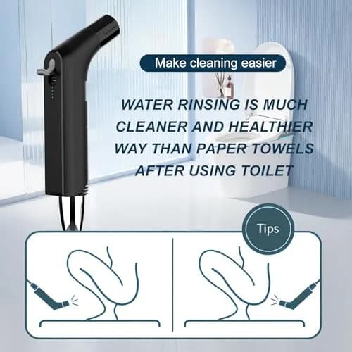 COSWE Electric Portable Bidet Sprayer Black 5000mAh | Travel-Friendly Hygiene Solution thumbnail 8