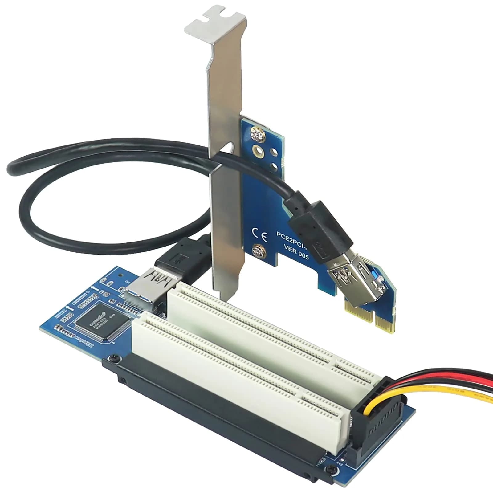 Trotwei Blue PCIe to PCI Adapter Card with USB 3.0 Cable | 3.2 oz (90.7 g) - main product image