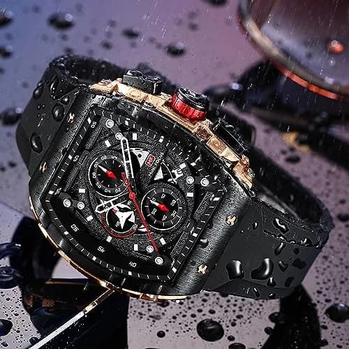 MF MINI FOCUS Men's Tonneau Chronograph Watch 42mm (1.65in) | Luminous Dial & Date thumbnail 2