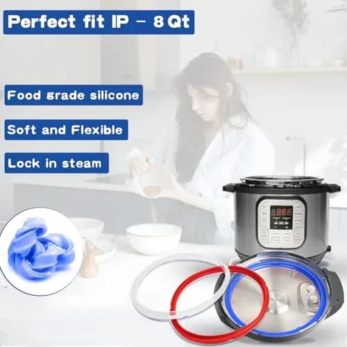 Fuator 8Qt Instant Pot Sealing Ring 3-Pack | Food-Grade Silicone Gasket for Instant Pot Duo, Lux, Ultra, Max, Nova, Smart Models thumbnail 8