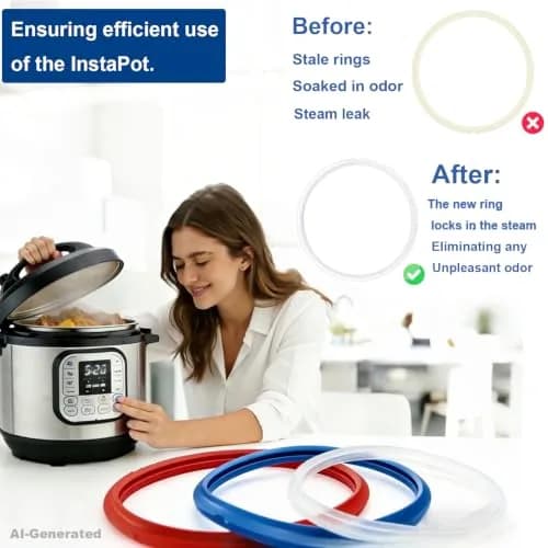 Fuator 8Qt Instant Pot Sealing Ring 3-Pack | Food-Grade Silicone Gasket for Instant Pot Duo, Lux, Ultra, Max, Nova, Smart Models thumbnail 3