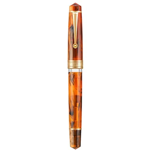 Asvine P20 Piston Fountain Pen Amber Resin, Extra Fine Nib Gold Trim | Smooth Writer Collection with Case Set thumbnail 8