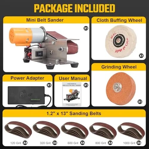 NuoDunco 3-in-1 Mini Belt Sander 7-Speed Knife Sharpener Bench Grinder | 110-220V, 7-Speed, Stainless Steel, 1.3kg thumbnail 5
