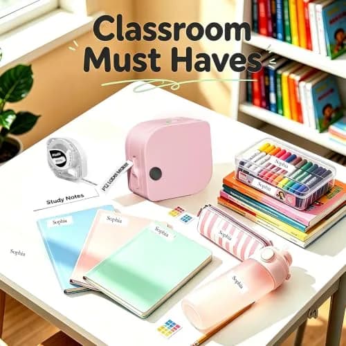 Phomemo P12 Bluetooth Label Maker Machine with Tape, Portable Mini Thermal Transfer Printer for Organizing, Pink (180g, 4.09" L x 3.52" W x 2.7" H) thumbnail 2