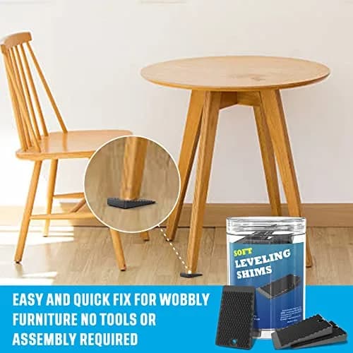 YARKOR Black & Clear Furniture Levelers 32-Piece Jar (2" Wedge Shims) | Non-Slip Rubber for Tables, Toilets, Beds & Couches thumbnail 2