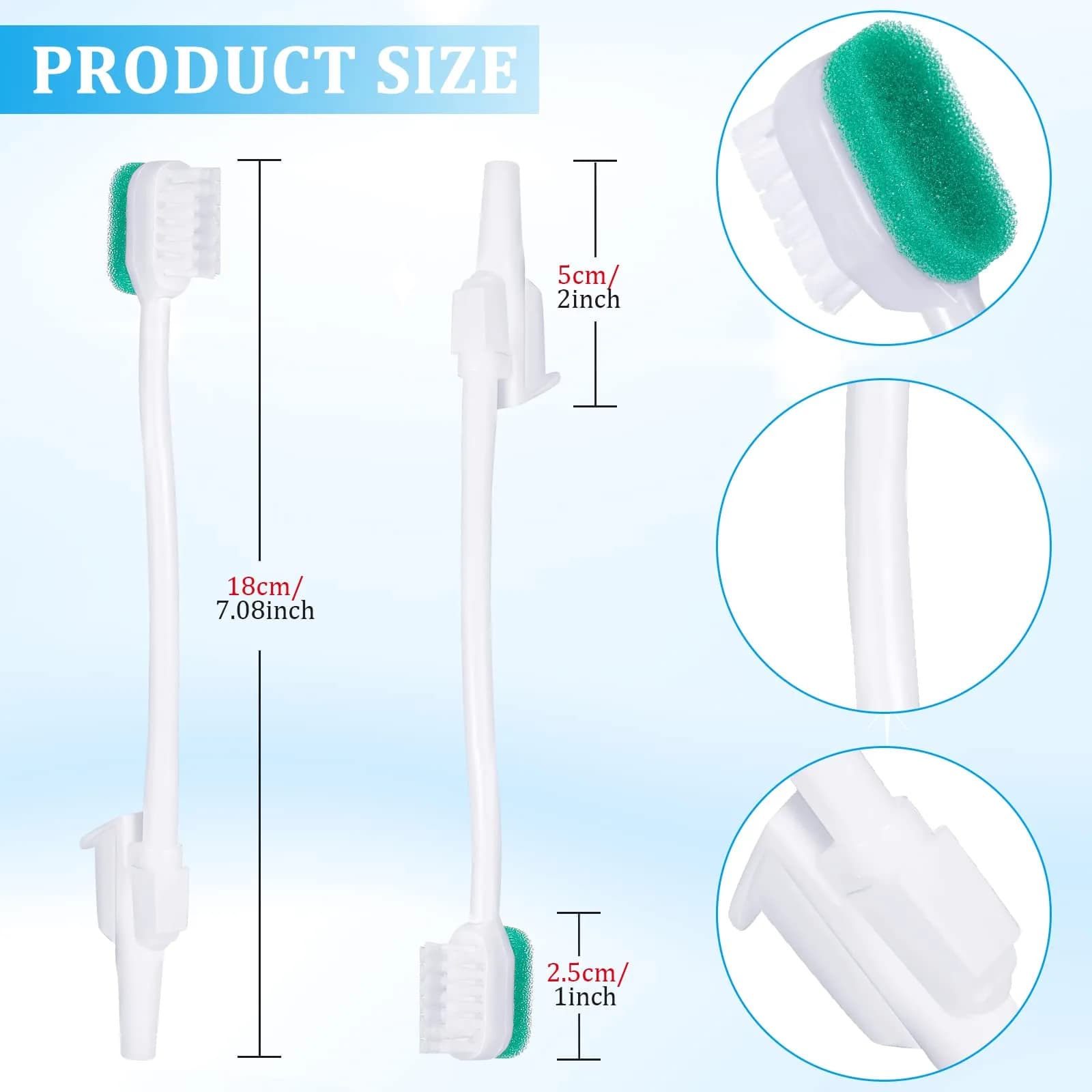Didaey Oral Suction Swabs Sponge Toothbrush 18 cm (7.09 inches) | Pack of 10 Individually Wrapped - view 2