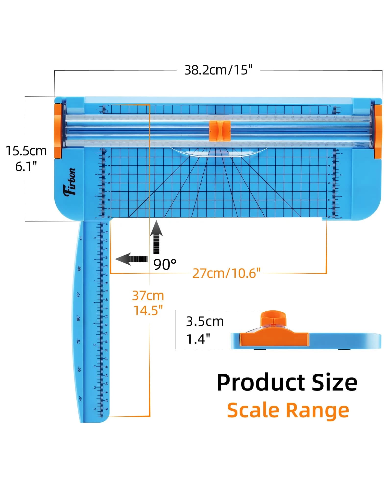 Firbon A4 Paper Cutter 30.5cm (12 Inch) - Blue | Craft Paper, Coupon, Label & Cardstock Trimmer with Black Titanium Blade - view 2