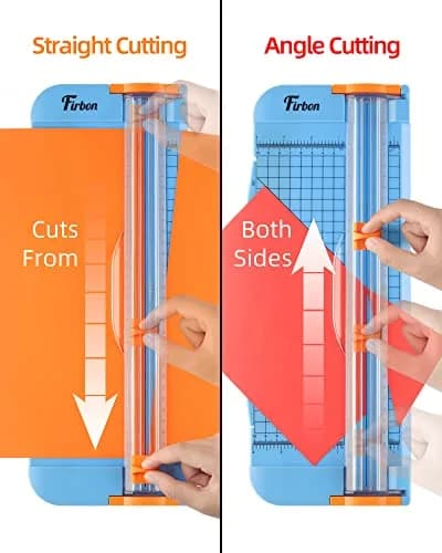 Firbon A4 Paper Cutter, 12 Inch Paper Trimmer with Extended Ruler, Blue | 12 Sheets Capacity | CM & Inch Scale | Spring-Loaded Safe Blade thumbnail 3