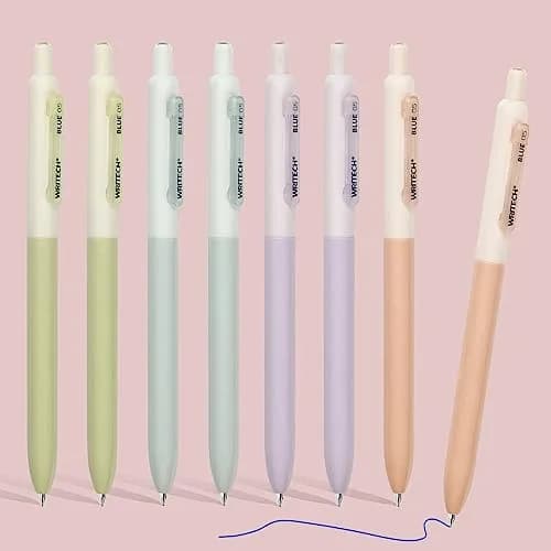 WRITECH Gel Pens Fine Point 0.5mm Blue Ink 8 Count | Smooth Ink Flow Writing Instrument thumbnail 1