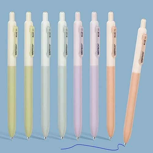 WRITECH Gel Pens Fine Point 0.5mm Blue Ink 8 Count | Smooth Ink Flow Writing Instrument thumbnail 7