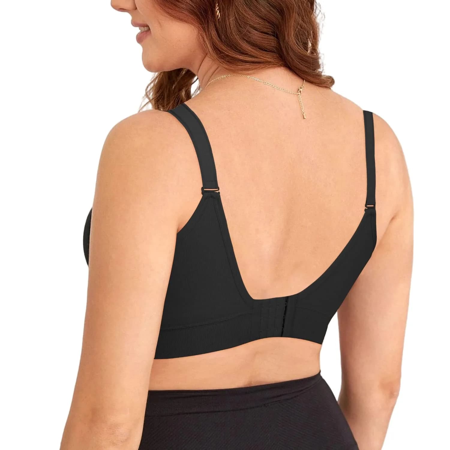 4HOW Hands-Free Breast Pump Bra for Nursing & Maternity, Black, Large | Effortless Pumping & Nursing Bra - view 3