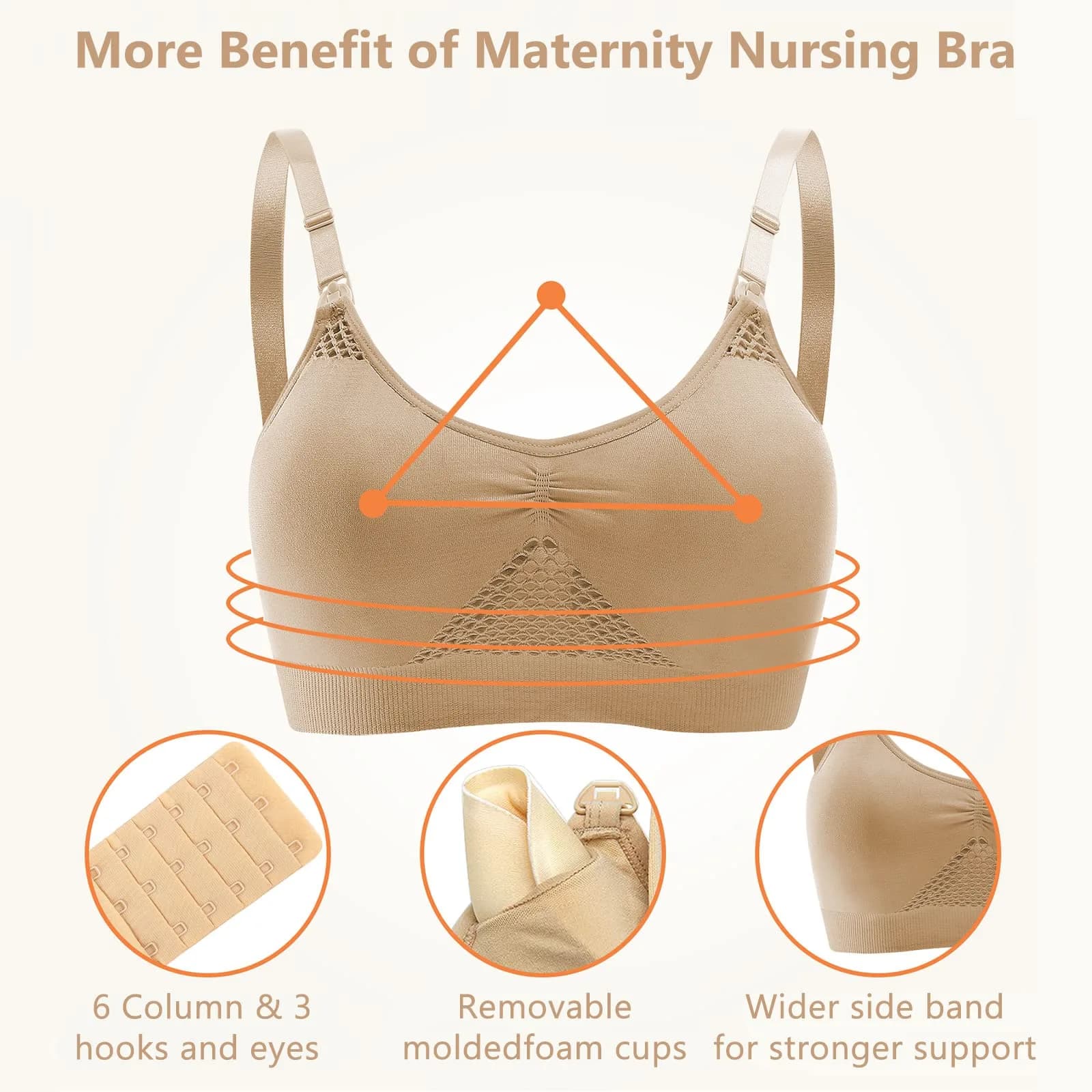 4HOW Pumping Bra XX-Large Black+beige | Hands-Free Pumping & Nursing Bra for Indian Mothers - view 5