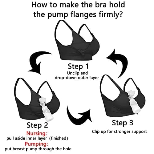 4HOW Hands-Free Pumping & Nursing Bra XX-Large | Adjustable Crossover Support for Breastfeeding Mothers thumbnail 2