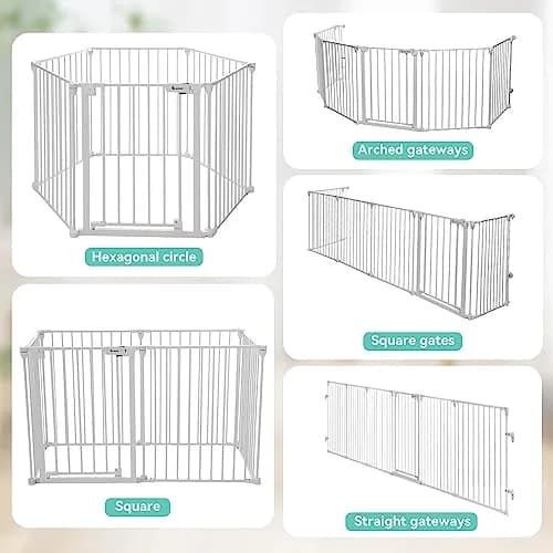 COMOMY Baby Gate Extra Wide 150" | Versatile Indoor & Outdoor Barrier (30" Tall, White) thumbnail 7