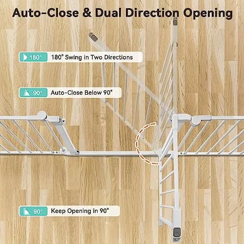 COMOMY Baby Gate Extra Wide 150" | Versatile Indoor & Outdoor Barrier (30" Tall, White) thumbnail 2