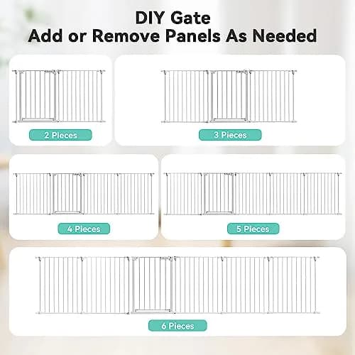COMOMY Baby Gate Extra Wide 150" | Versatile Indoor & Outdoor Barrier (30" Tall, White) thumbnail 4