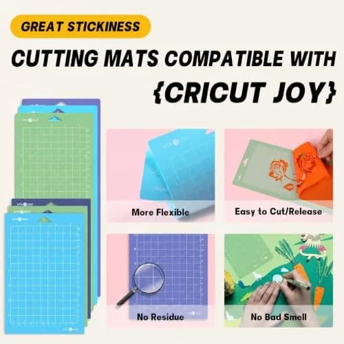 HTVRONT Cutting Mats for Cricut Joy/Joy 2, 6 Pack (3x 4.5x12in & 3x 4.5x6.5in) | Strong Stickiness & Durable thumbnail 4